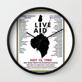 Live Aid 1985 Vintage JFK & Wembley Stadium Concert Festival Gig Advertising Music Poster Wall Clock | Musical, London, Philadelphia, Rockandroll, Heavymetal, Posters, Graphicdesign, Wembley, Jazz, Mancave 