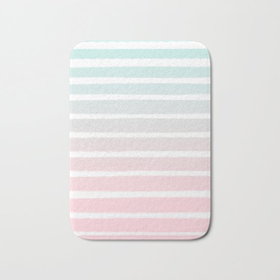 Michel - striped ombre fade trendy beach surfing baby nursery gender neutral art Bath Mat