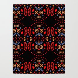Red and Orange Skull Candy Papel Picado Poster