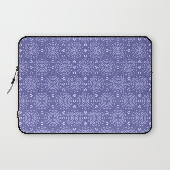 Modern Abstract Geometric Flowers Periwinkle Purple Laptop Sleeve