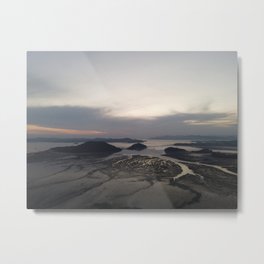 Beautiful Sunset on the mudflats of Jungsan-ri, Goheung, South Korea's southern coast,captured by drone Metal Print