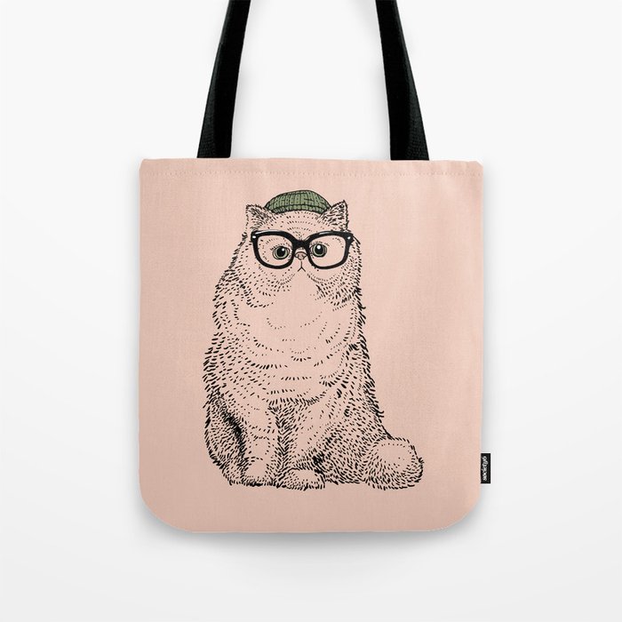 Hipster Persian Cat Tote Bag