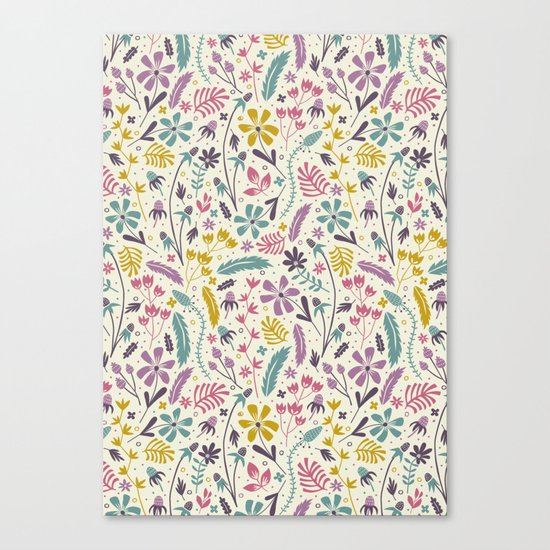 Retro Blooms (Candy) Canvas Print