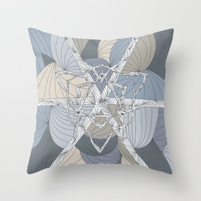Kaleidoscope blue Throw Pillow