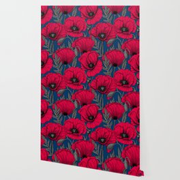 Night poppy garden  Wallpaper