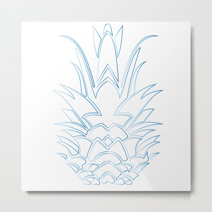 Blue Pineapple Metal Print