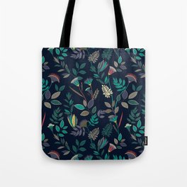 Colorful & Vivid Geometric Tropical Flowers Tote Bag