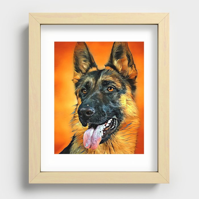 German Shepherd Dog Recessed Framed Print