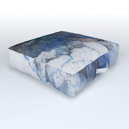 Abstract blue marble Outdoor Floor Cushion