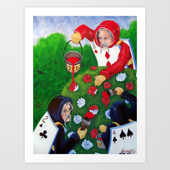 Painting the Roses Red Art Print