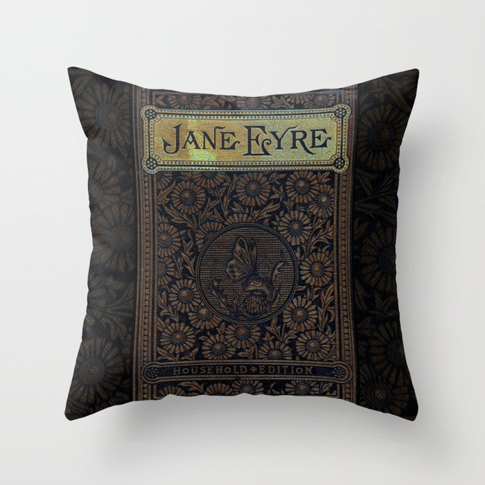 16x16 Multicolor Jane Eyre Book Club Jane Eyre Charlotte Bronte Cover Title Page Throw Pillow 