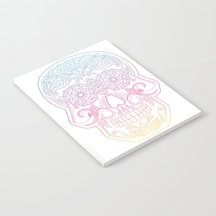 Color Me Day of the Dead Skull - Rainbow Notebook