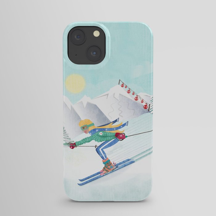 Skiing Girl iPhone Case