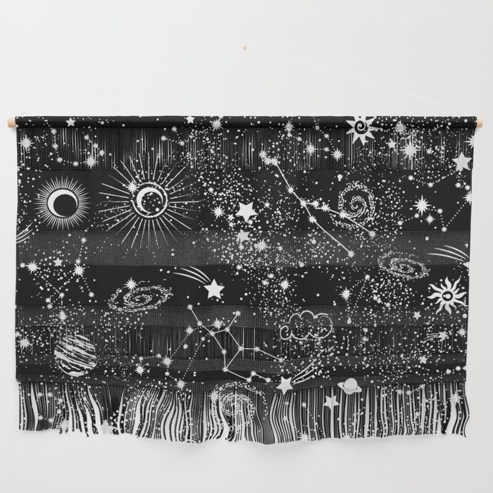 Starry Cosmic Galaxy Planets & Constellations II Wall Hanging