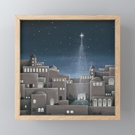 Bethlehem Night Nativity Scene Framed Mini Art Print