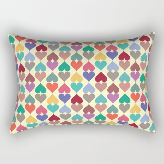Colorful Love Pattern X Rectangular Pillow