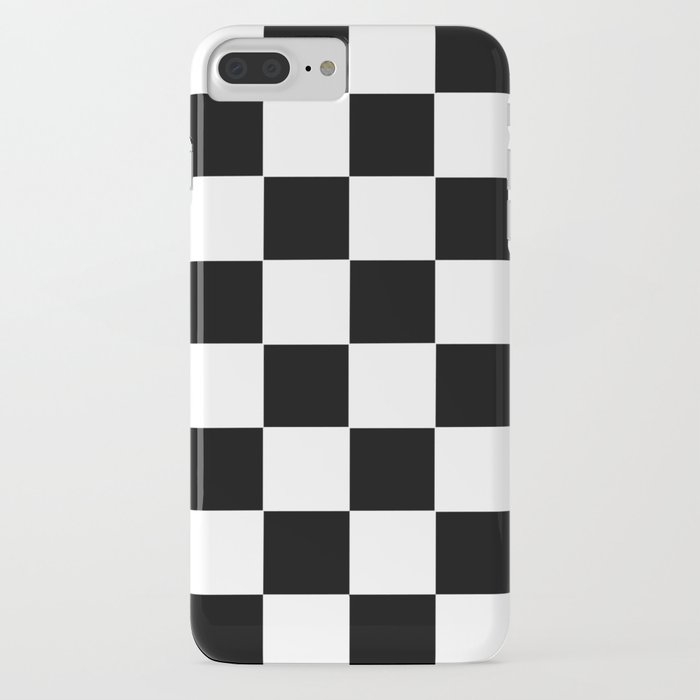 checker cross squares black & white iphone case