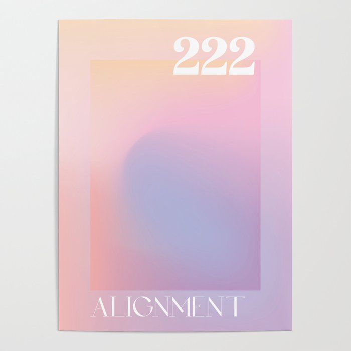 Gradient Angel Number 222 Alignment Poster