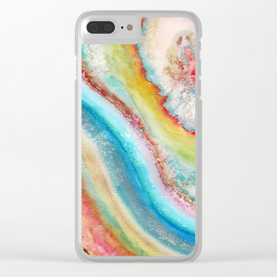 AGATE Inspired Watercolor Abstract 01 Clear iPhone Case
