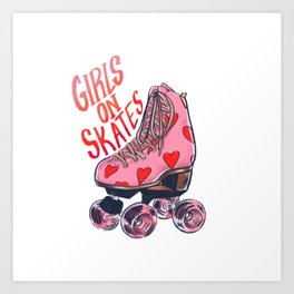 Girls on Skates Art Print