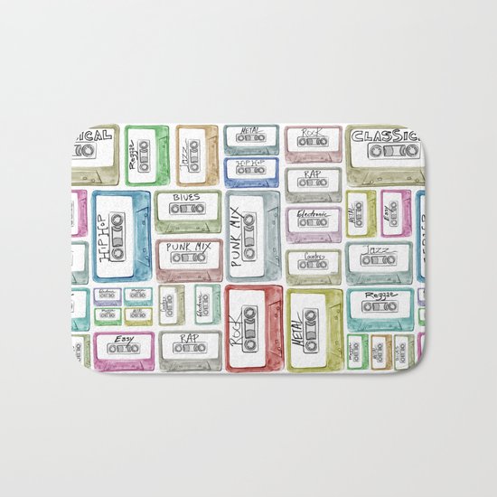 Tape Mix 2 Vintage Cassette Music Collection Bath Mat