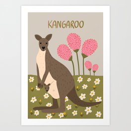 Mommy Kangaroo  Art Print