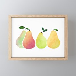 Watercolor Pears / Fruit Illustration Framed Mini Art Print