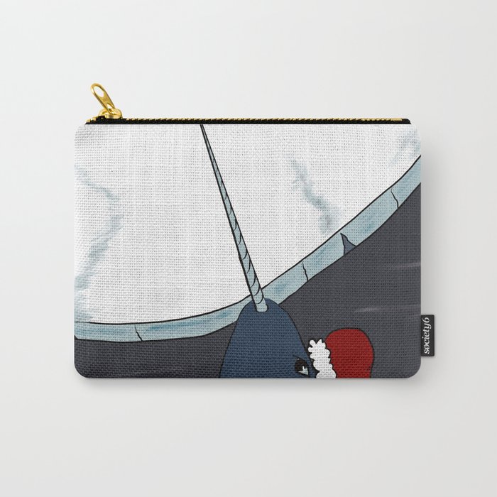 A Narwhal For Christmas Carry-All Pouch | Drawing, Digital, Narwhal, Christmas, Gift, Holiday, Narwhal-mugs, Narwhal-art, Narwhal-lovers, Narwhal-gift