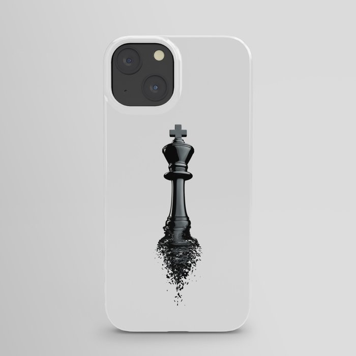 Farewell to the King / 3D render of chess king breaking apart iPhone Case
