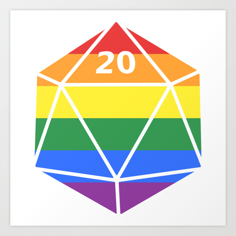 Gay Pride D20 Art Print By Juicywizards Society6