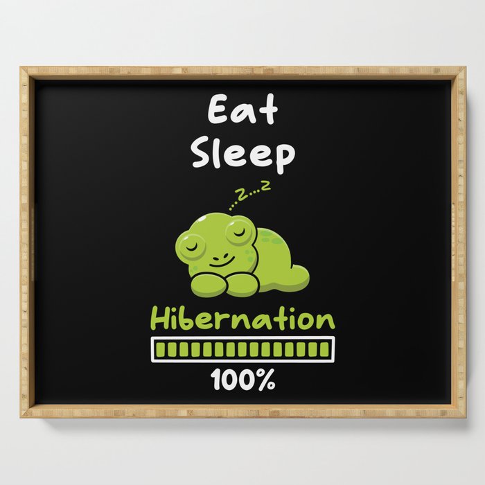 Eat Sleep Hibernation 100 Frog Serving Tray