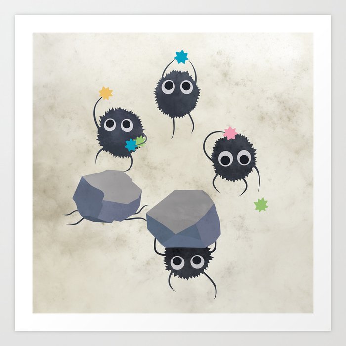 Spirited Away Susuwatari Creatures Illustration Miyazaki