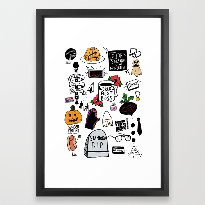 The Office Doodles Framed Art Print By Wiltingbloom Society6 The Office Doodles Framed Art Print By