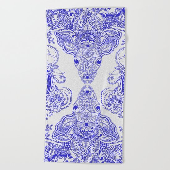 Little Blue Deer Beach Towel