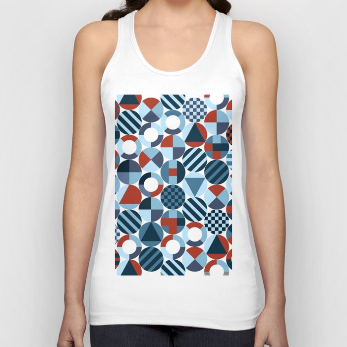 Red and Blue Pattern Tank Top