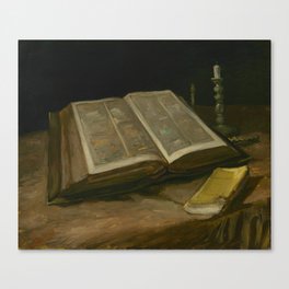 Still life with Bible, Vincent van Gogh, 1885 Canvas Print