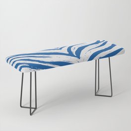 Tiger Stripes - Dark Blue & White - Animal Print - Zebra Print Bench