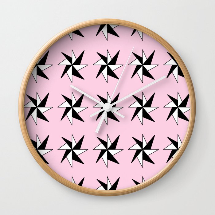 Stars 7- sky,light,rays,pointed,hope,estrella,mystical,spangled,gentle. Wall Clock