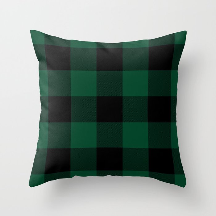 green buffalo plaid pillows