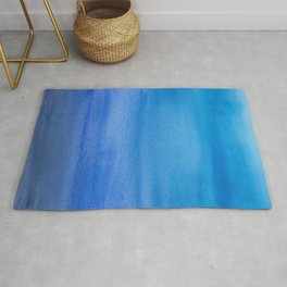 Hues of Blue Stripes Color Field Area & Throw Rug