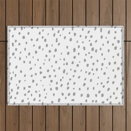 Speckle Polka Dot Dalmatian Pattern (gray/white) Outdoor Rug