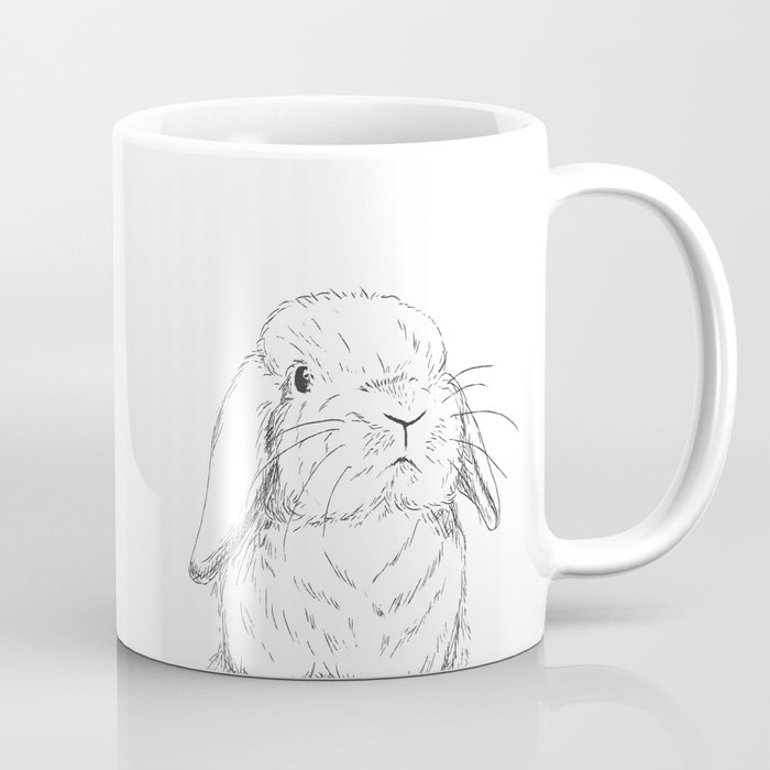 Curious Holland Lop Bunny Coffee Mug