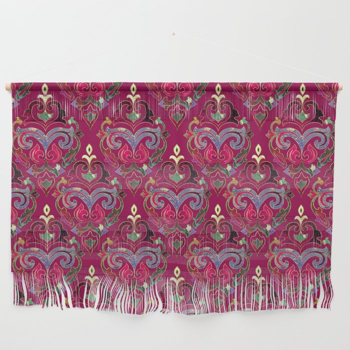Persian Floral pattern  with painted texture and gold Wall Hanging