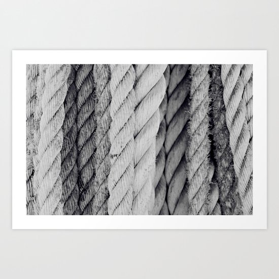 Ropes Black and White Nautical Art Print