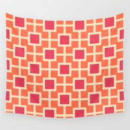 Classic Hollywood Regency Pattern 789 Orange Pink and Beige Wall Tapestry
