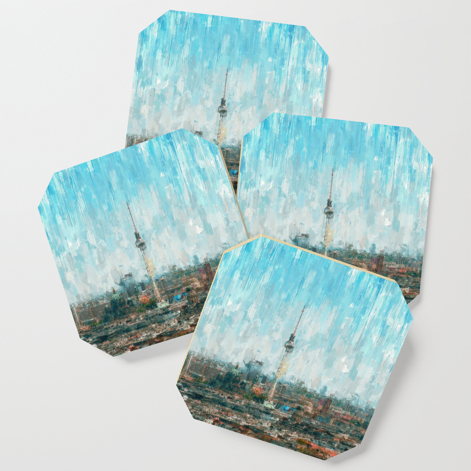 Berlin Skyline Tv Tower City Painting Impressionism