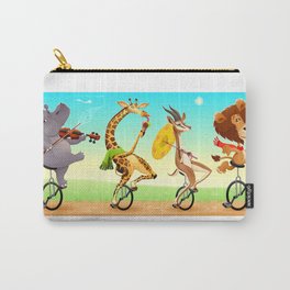 Funny wild animals on unicycles Carry-All Pouch
