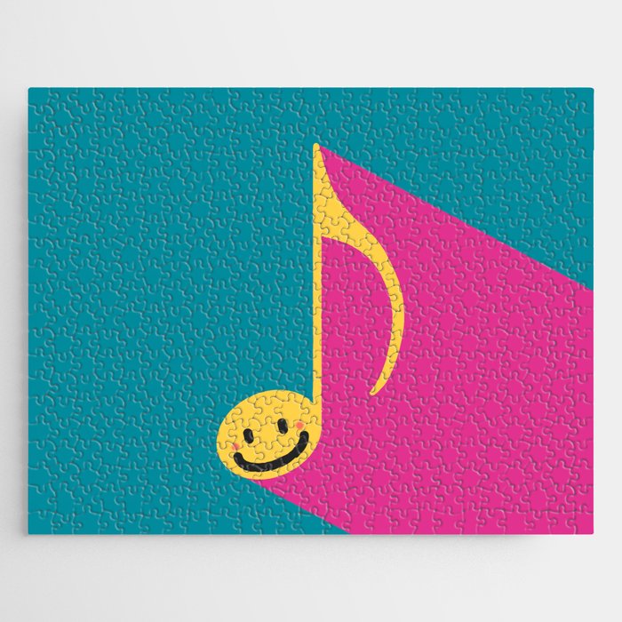 Happy smile vintage musical note 1 Jigsaw Puzzle