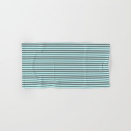 [ Thumbnail: Turquoise and Gray Colored Pattern of Stripes Hand & Bath Towel ]