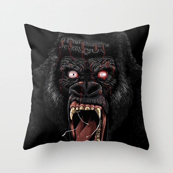 Zombie Gorilla Throw Pillow